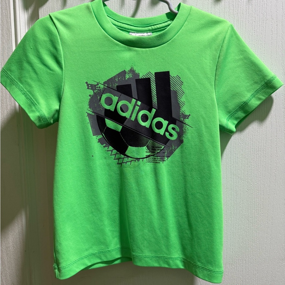 Adidas Kids Bright Green Tee with Logo